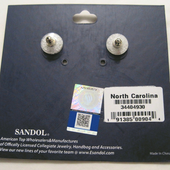 College Vault North Carolina Logo Stud Earrings